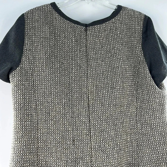 Talbots Tweed Metallic Wool Blend Short Sleeve Shift Dress Lined Size 12 Gray - Picture 8 of 16